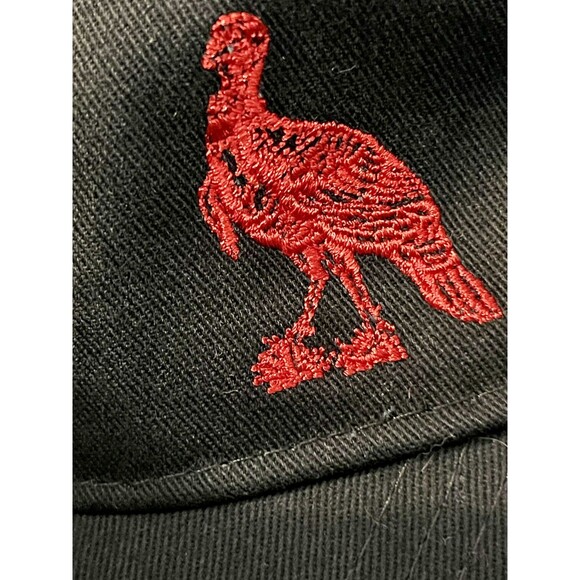 Wild Turkey Bourbon Strap Back Hat Black with Embroidered Logo Baseball Cap - Picture 3 of 9